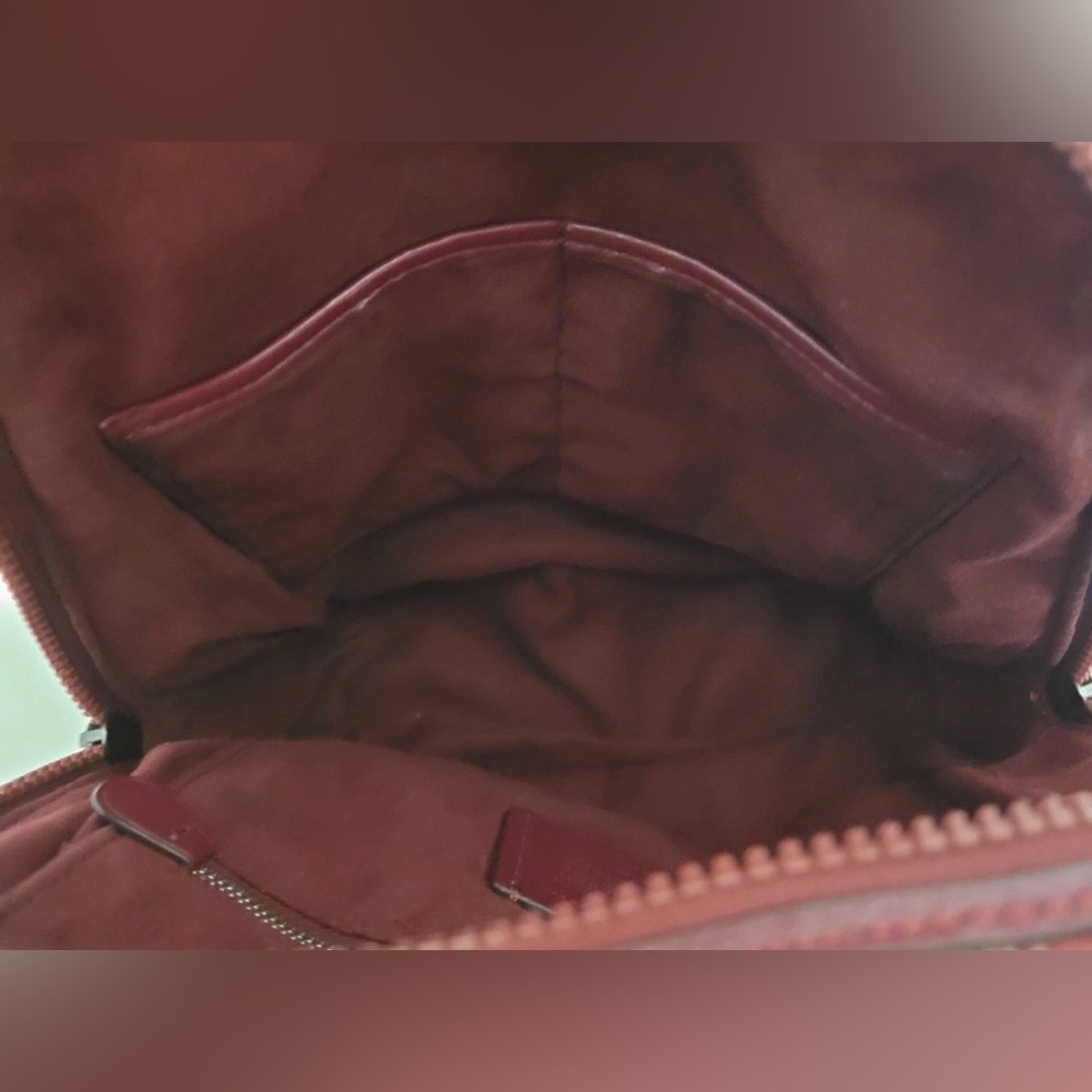 Coach New Year Barrow Varsity Stripe Backpack Red Coated Canvas Leather Trim - Picture 15 of 16